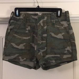 Free People Camo High-waisted Shorts